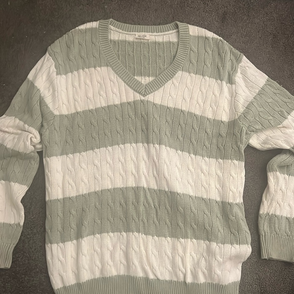 Brandy Melville Stripped Cable Knit Sweater